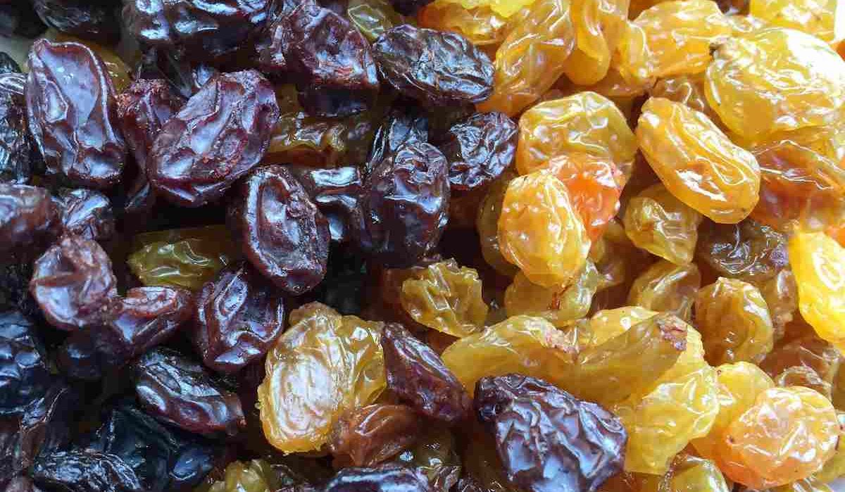  raisins are made by drying grapes in the sun 